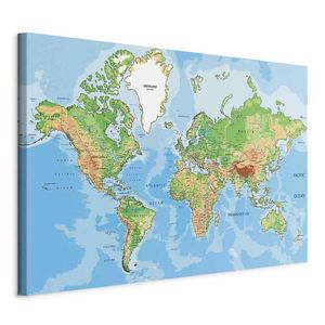 artgeist OBRAZ NA PLÁTNE, mapa sveta, 60/40/1, 2 cm vyobraziť