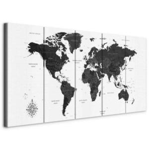 artgeist OBRAZ NA PLÁTNE, text, mapa sveta, 100/40/1, 2 cm vyobraziť