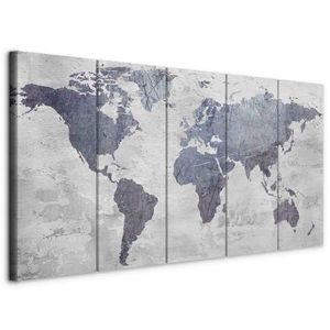 artgeist OBRAZ NA PLÁTNE, mapa sveta, 100/40/1, 2 cm vyobraziť