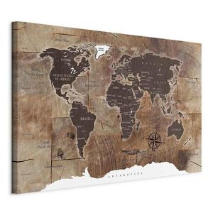 artgeist OBRAZ NA PLÁTNE, mapa sveta, 60/40/1, 2 cm vyobraziť