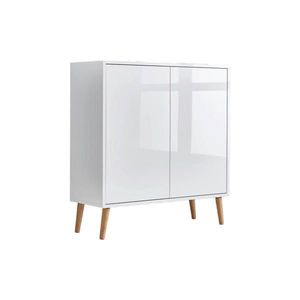 MID.YOU KOMODA, biela, biela s vysokým leskom, 79/86/33 cm vyobraziť