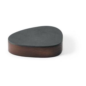 Antracitový/hnedý drevený/z eko kože úložný box s vekom/dekoratívny 14x12, 5x3, 5 cm Curve Nupo – LIND DNA vyobraziť