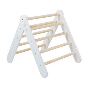 Biely pikler trojuholník z borovicového dreva 60x60x60 cm Montessori – Meowbaby vyobraziť