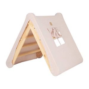 Ružový/v prírodnej farbe pikler trojuholník z borovicového dreva 61x60x60 cm Montessori – Meowbaby vyobraziť