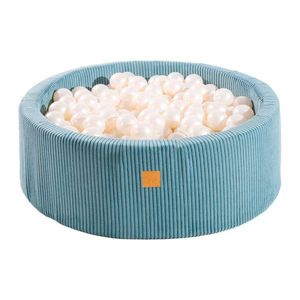 Tyrkysovomodrý menčestrový bazénik s loptičkami ø 90x30 cm Montessori – Meowbaby vyobraziť