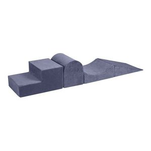 Sivomodré zamatové penové ihrisko 45x193x30 cm Montessori – Meowbaby vyobraziť