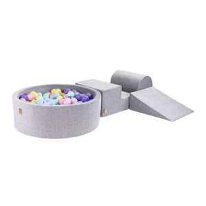 Sivé zamatové penové ihrisko 4 ks výška 30 cm 225x90 cm Montessori – Meowbaby vyobraziť
