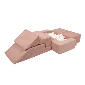 Ružové menčestrové penové ihrisko 100x35x40 cm Montessori – Meowbaby vyobraziť