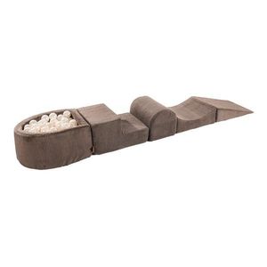 Hnedé menčestrové penové ihrisko 250x45x30 cm Montessori – Meowbaby vyobraziť