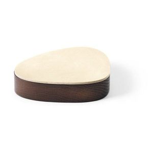 Hnedý/krémový drevený/z eko kože úložný box s vekom/dekoratívny 14x12, 5x3, 5 cm Curve Nupo – LIND DNA vyobraziť