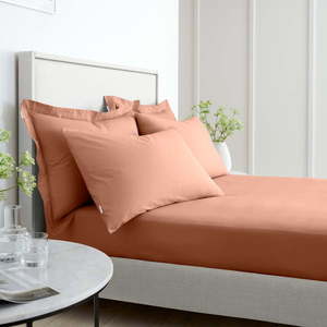 Terakotová napínacia plachta z bavlneného perkálu 90x190 cm Cotton Percale – Bianca vyobraziť
