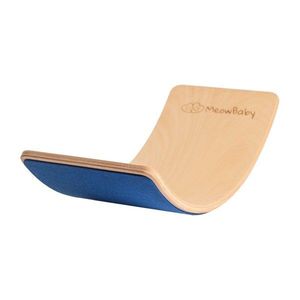 Modrá/v prírodnej farbe balančná doska z borovicového dreva 80x30x18 cm Montessori – Meowbaby vyobraziť
