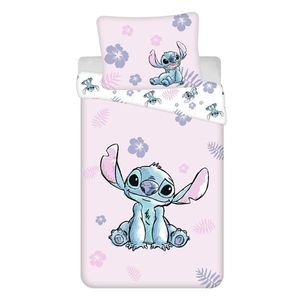 Svetloružové bavlnené detské obliečky na jednolôžko 140x200 cm Lilo & Stitch "Pink" – Jerry Fabrics vyobraziť