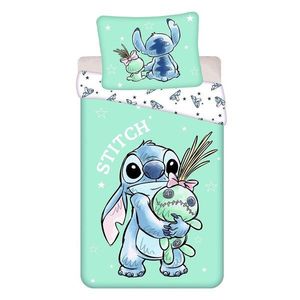 Bavlnené detské obliečky na jednolôžko v mentolovej farbe 140x200 cm Lilo & Stitch "Buddies" – Jerry Fabrics vyobraziť