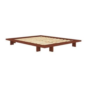 Dvojlôžková posteľ z borovicového dreva bez čela s roštom 140x200 cm v terakotovej farbe Japan – Karup Design vyobraziť