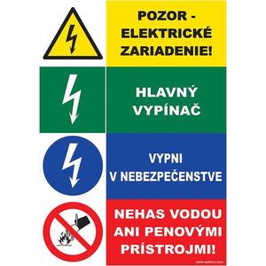 Pozor el. zariadenie – štvorkombinácia vyobraziť