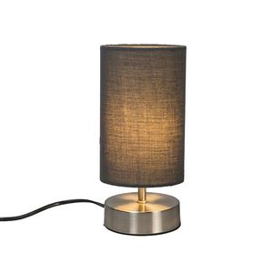 Moderná stolná lampa sivá s oceľou - Milo 2 vyobraziť