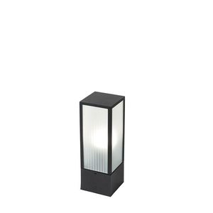 Inteligentná vonkajšia stojaca lampa čierna s rebrovaným sklom 40 cm vrátane WiFi A60 - Charlois vyobraziť