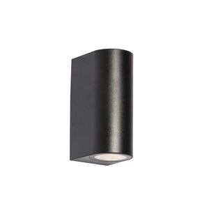 Moderná vonkajšia nástenná lampa čierna plastová oválna 2-svetlá - Baleno vyobraziť