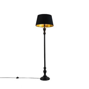 Inteligentná stojaca lampa čierna s tienidlom čiernym so zlatom 45 cm vrátane Wifi A60 - Classico vyobraziť