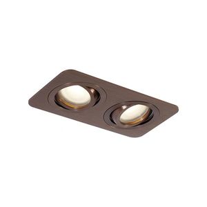 Zaoblené zapustené bodové svietidlo tmavý bronz GU10 50 mm otočné a naklápacie IP44 2-svetlá - Alberto vyobraziť