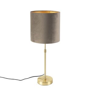 Inteligentná stolná lampa zlatá s tienidlom zo zamatu taupe 25 cm vrátane Wifi A60 - Parte vyobraziť