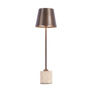 Moderná stolná lampa tmavý bronz 37 cm vrátane LED stmievateľná IP54 nabíjateľná - Topi vyobraziť