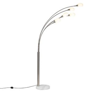 Dizajnová stojaca lampa oceľ 5-svetlo - Sixties Marmo vyobraziť
