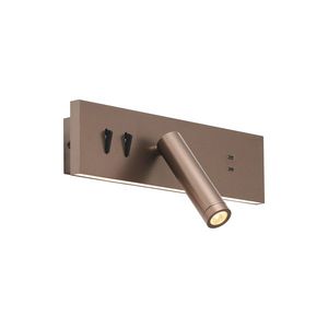 Moderné nástenné svietidlo tmavý bronz nastaviteľné s USB-C vrátane LED - Modric vyobraziť