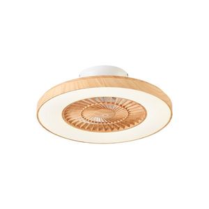 Stropný ventilátor s drevenou potlačou s hviezdnym efektom 60 cm vrátane LED stmievateľného s diaľkovým ovládaním - Climo vyobraziť