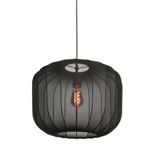 Japandi závesné svietidlo čierne s látkovým tienidlom 45 cm - Sable vyobraziť