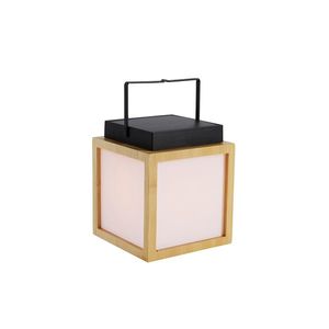 Bambusová stolná lampa s efektom plameňa vrátane LED IP44 solárne nabíjateľná - Vega vyobraziť