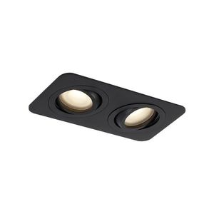 Zaoblené zapustené bodové svietidlo čierne GU10 50 mm otočné a naklápacie IP44 2-svetlá - Alberto vyobraziť