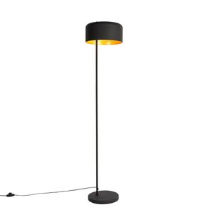Retro stojaca lampa čierna so zlatým vnútrom - Jinte vyobraziť