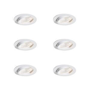 Sada 6 zapustených bodových svetiel biela 9, 5 cm vrátane LED 1300 lm stmievateľné IP65 - Gaius vyobraziť