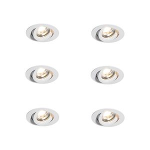 Set van 6 moderne inbouwspots wit 8, 2cm incl. LED IP54 ultra slim - Pupil vyobraziť