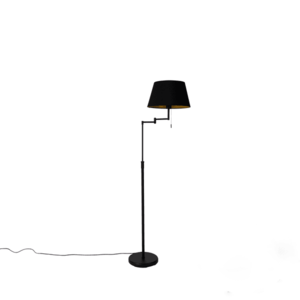 Inteligentná stojaca lampa čierna s čiernym tienidlom vrátane Wifi A60 - Ladas Deluxe vyobraziť