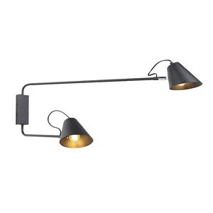 Inteligentná nástenná lampa čierna 2-svetlá nastaviteľná vrátane Wifi A60 - Lune vyobraziť