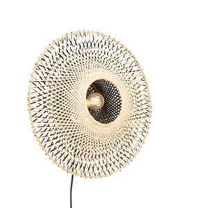 Inteligentná nástenná lampa bambus 50 cm so zástrčkou vrátane Wifi A60 - Rina vyobraziť
