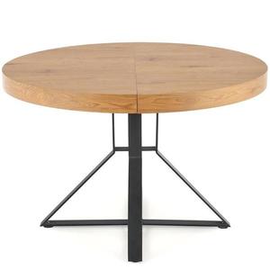 Rozkladací stôl Mercy 120/160x120cm Mdf/Oceľ – Dub Zlatá/Čierna vyobraziť