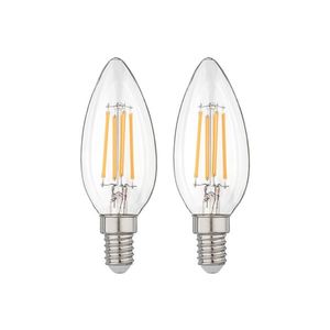 LIVARNO® Filamentové LED žiarovky (sviečka E14 4, 2 W, 2 kusy) vyobraziť