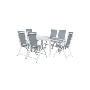 LIVARNO home Hliníkový záhradný rozkladací stôl Houston + Hliníkové kreslo Houston s vysokým operadlom, 6 kusov vyobraziť