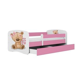 Detská Posteľ. Babydreams+Sz+M ružová 80x160 Medveď s kvetmi vyobraziť