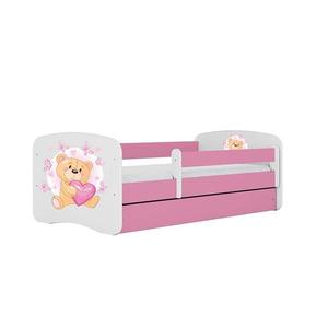 Detská Posteľ. Babydreams+Sz+M Ružová 80x160 Medveď s motýľmi vyobraziť