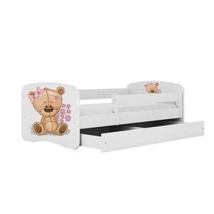 Detská Posteľ. Babydreams+Sz+M Biela 80x180 Medveď s kvetmi vyobraziť