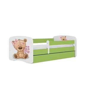Detská Posteľ. Babydreams+Sz+M zelená 80x180 Medveď s kvetmi vyobraziť