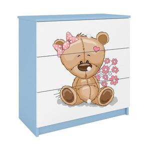 Detská komoda Babydreams Modrá – Medveď s kvetmi vyobraziť