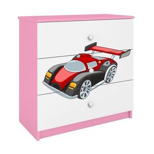 Detská komoda Babydreams ružová – Auto vyobraziť