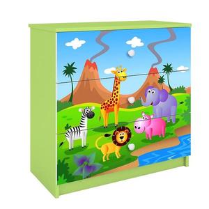 Detská komoda Babydreams zelená – Safari vyobraziť
