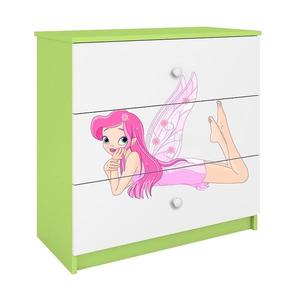 Detská komoda Babydreams zelená – Víla 2 vyobraziť